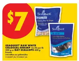 No Frills SEAQUEST RAW WHITE COLOSSAL SHRIMP, 16-20 per lb 300 g or BAY SCALLOPS, 400 g offer