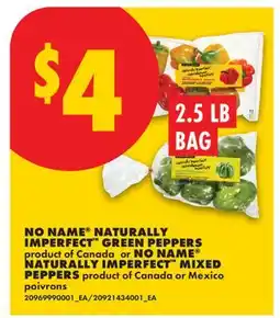 No Frills NO NAME NATURALLY IMPERFECT GREEN PEPPERS or NO NAME NATURALLY IMPERFECT MIXED PEPPERS offer