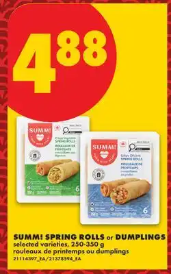 No Frills SUMM! SPRING ROLLS or DUMPLINGS offer
