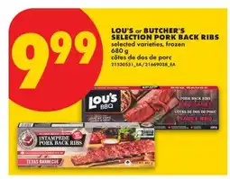 No Frills LOU'S or BUTCHER'S SELECTION PORK BACK RIBS offer