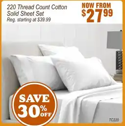 Oxford Mills 220 Thread Count Cotton Solid Sheet Set offer