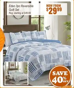 Oxford Mills Eden 3pc Reversible Quilt Set offer