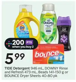 Sobeys Detergent 946 mL, Rinse and Refresh 473 mL, Beads 141-150 g or Dryer Sheets 40-80 pk offer