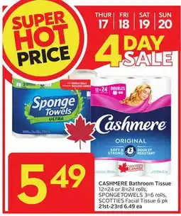 Sobeys Bathroom Tissue 12=24 or 8=24 rolls, 3=6 rolls, Facial Tissue offer
