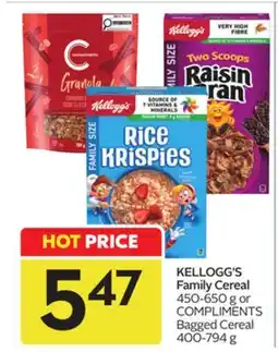 Sobeys Family Cereal 450-650 g or COMPLIMENTS Bagged Cereal 400-794 g offer