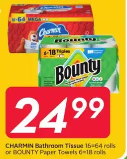 Sobeys Bathroom Tissue 16=64 rolls or Paper Towels 6=18 rolls offer