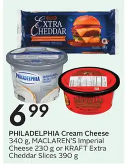 Sobeys Cream Cheese 340 g, Imperial Cheese 230 g or Extra Cheddar Slices 390 g offer