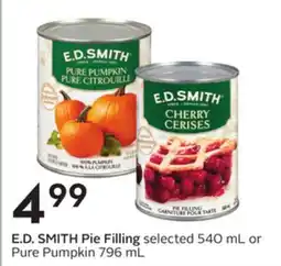 Sobeys Pie Filling selected 540 mL or Pure Pumpkin 796 mL offer