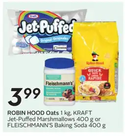 Sobeys Oats 1 kg, Jet-Puffed Marshmallows 400 g or Baking Soda 400 g offer