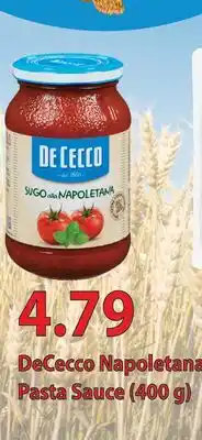 Fortinos DECECCO NAPOLETANA PASTA SAUCE offer