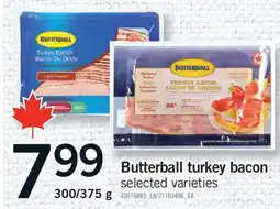 Fortinos BUTTERBALL TURKEY BACON, 300/375 G offer