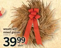 Fortinos WREATH WITH MIXED GRASSES offer