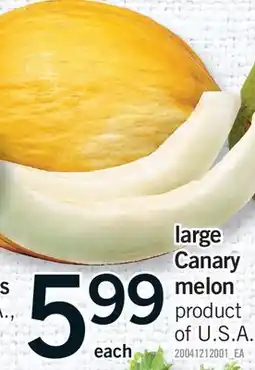 Fortinos LARGE CANARY MELON offer