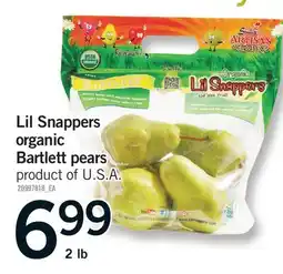 Fortinos LIL SNAPPERS ORGANIC BARTLETT PEARS, 2 lb offer