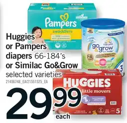 Fortinos HUGGIES OR PAMPERS DIAPERS OR SIMILAC GO&GROW, 66-184'S offer
