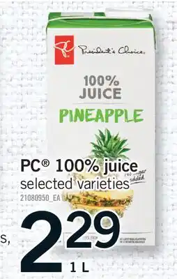 Fortinos PC 100% JUICE offer