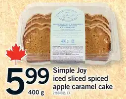 Fortinos SIMPLE JOY ICED SLICED SPICED APPLE CARAMEL CAKE offer