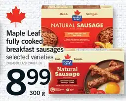 Fortinos MAPLE LEAF FULLY COOKED BREAKFAST SAUSAGES offer