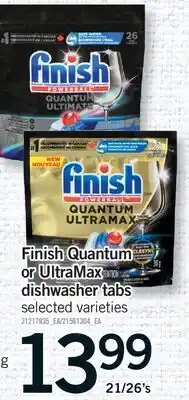 Fortinos FINISH QUANTUM OR ULTRAMAX DISHWASHER TABS, 21/26's offer