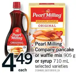 Fortinos PEARL MILLING COMPANY PANCAKE OR WAFFLE MIX, 905 G OR SYRUP, 710 ML offer
