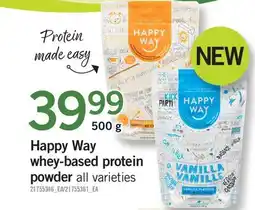 Fortinos HAPPY WAY WHEY-BASED PROTEIN POWDER offer