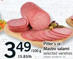 Fortinos PILLER'S OR MASTRO SALAMI offer