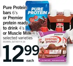 Fortinos PURE PROTEIN BARS, 6'S OR PREMIER PROTEIN READY TO DRINK, 4'S OR MUSCLE MILK, 4'S offer