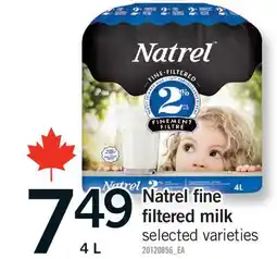 Fortinos NATREL FINE FILTERED MILK offer