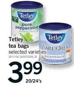 Fortinos TETLEY TEA BAGS, 20/24'S offer