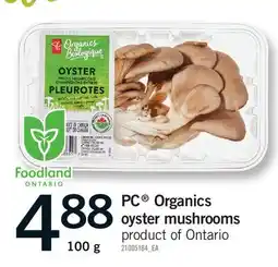 Fortinos PC ORGANICS OYSTER MUSHROOMS offer