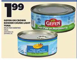 Loblaws GEFEN OR CROWN KOSHER CHUNK LIGHT TUNA offer