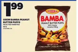 Loblaws OSEM BAMBA PEANUT BUTTER PUFFS offer