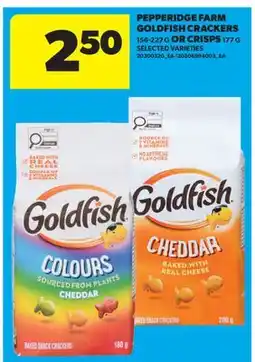 Real Canadian Superstore PEPPERIDGE FARM GOLDFISH CRACKERS, 156-227 G OR CRISPS, 177 G offer