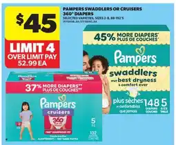 Real Canadian Superstore PAMPERS SWADDLERS OR CRUISERS 360° DIAPERS, 88-192'S offer