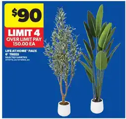 Real Canadian Superstore LIFE AT HOME FAUX TREES 6' TREES offer