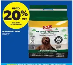 Real Canadian Superstore GLAD PUPPY PADS, SIZE SM-XL offer