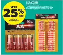 Real Canadian Superstore PC BATTERIES offer