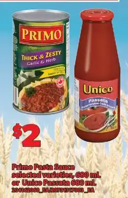 Real Canadian Superstore PRIMO PASTA SAUCE, 680 ML OR UNICO PASSATA offer