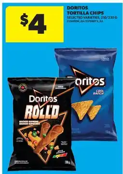 Real Canadian Superstore DORITOS TORTILLA CHIPS, 210/235 G offer