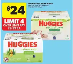 Real Canadian Superstore HUGGIES 16X BABY WIPES, 960-1152'S offer
