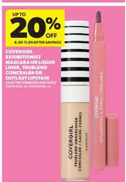 Real Canadian Superstore COVERGIRL EXHIBITIONIST MASCARA OR LIQUID LINER, TRUBLEND CONCEALER OR OUTLAST TINTED SKIN offer