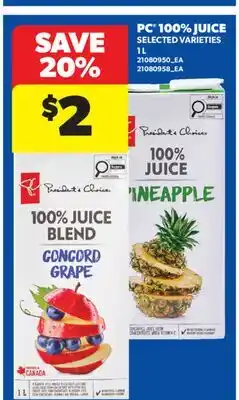 Real Canadian Superstore PC 100% JUICE offer