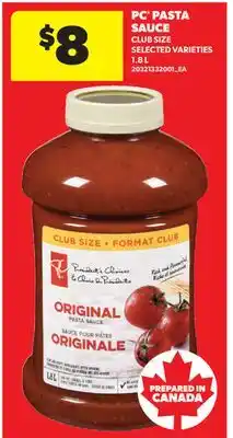 Real Canadian Superstore PC PASTA SAUCE offer