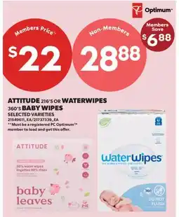 Real Canadian Superstore ATTITUDE, 216'S OR WATERWIPES, 360'S BABY WIPES offer