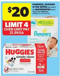 Real Canadian Superstore PAMPERS, HUGGIES 9/10X WIPES, 504-600'S OR WATERWIPES, 240'S offer