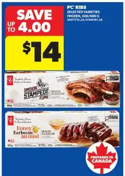 Real Canadian Superstore PC RIBS, 500/680 G offer