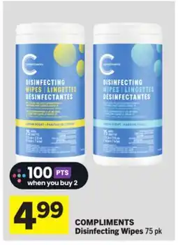 Foodland COMPLIMENTS Disinfecting Wipes offer