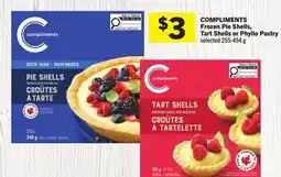 Foodland COMPLIMENTS Frozen Pie Shells, Tart Shells or Phyllo Pastry offer