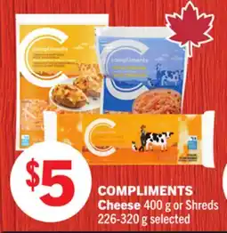 Foodland COMPLIMENTS Cheese 400 g or Shreds offer