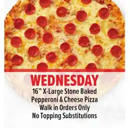 Metro 16 X-LARGE STONE BAKED PEPPERONI & CHEESE PIZZA offer